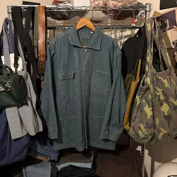 스트라이프 데님 자켓