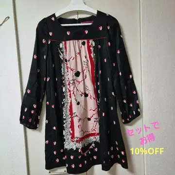 ANNA SUI 하트 무늬 무릎 기장 원피스