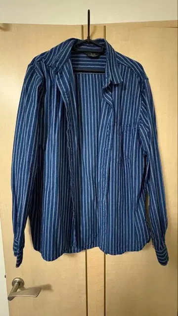 WEST RIDE 네이비 스트라이프 긴팔 셔츠