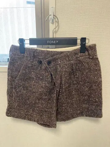 트위드 숏팬츠 브라운 계열 36