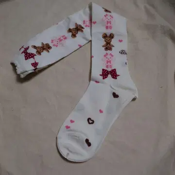 BABY 쿠마쨩의 Sweet Heart 체크 패턴 오버니 삭스