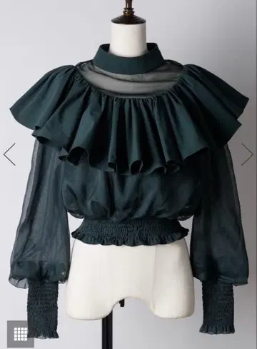 볼륨 프릴 디자인 블라우스