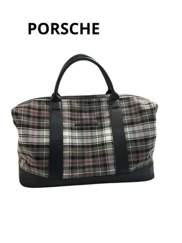 Porsche 보스턴 백 체크 무늬 대용량 49 x 32 x 25 여행