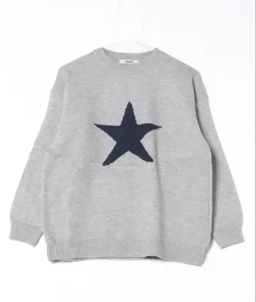 그레이 별 모양 자수 스웨터