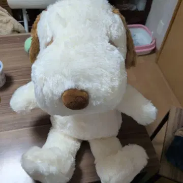 스누피 중형 크림색 봉제 인형
