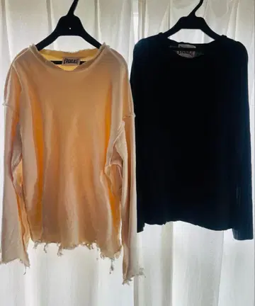 EVERLAST 데미지 맨투맨 플레어 소매 티셔츠 저널