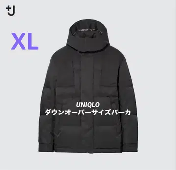 XL 유니클로+J UNIQLO 다운 오버 사이즈 후드티 블랙 445767