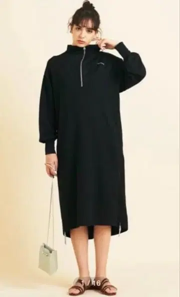 AMERICANA UNITED ARROWS 하프 지퍼 롱 원피스