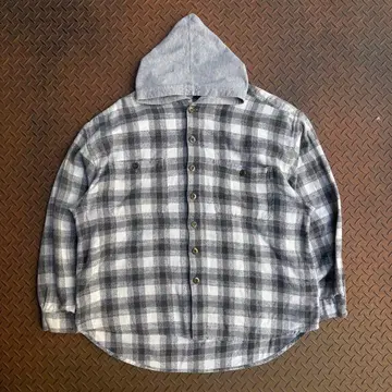 90s POINTZERO 넬 후디 셔츠 후드티 옴브레 쉐도우 체크