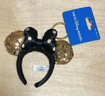 미니 마우스풍 스팽글 귀 머리띠 키링