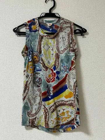 새상품급 45rpm 패턴 탱크탑 (슬리브리스) size2 면100%