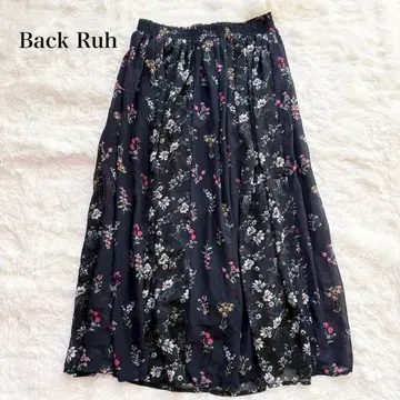 고품질 롱 플리츠 스커트 플레어 꽃무늬 허리밴딩 올 시즌 퀄리티 좋은