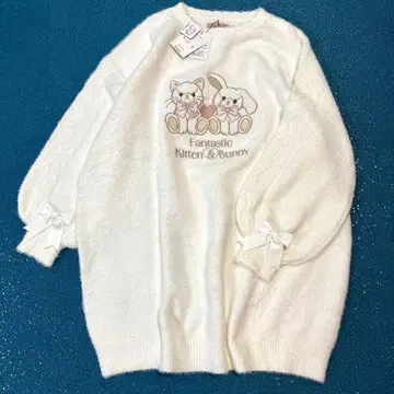 [ 미사용 새상품 ] 아마벨 Secret Animal 니트 원피스 화이트