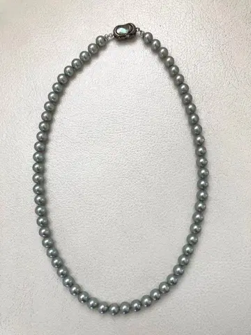 그레이 페이크 진주 목걸이 랍스터 클래스프