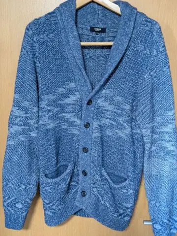 BEAMS HEART 숄카라 올 패턴 니트 가디건