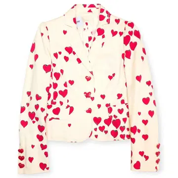 [ 택 포함 ] MOSCHINO 모스키노 하트 무늬 올 패턴 자켓