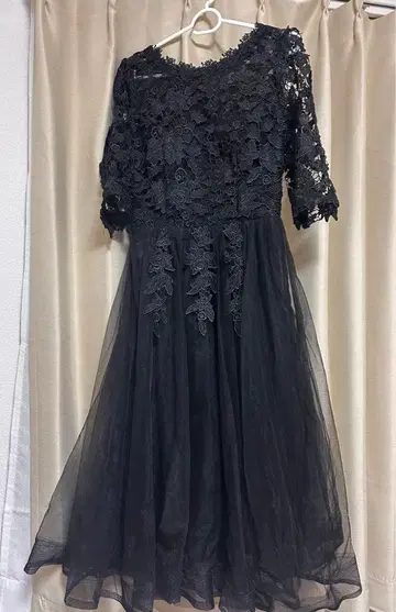 [ 새상품급 ] 블랙 튤 드레스 / 결혼식 드레스 / 경사용 드레스 M