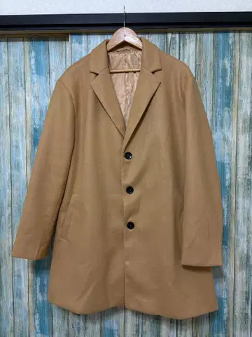 베이지 체스터 코트 남성용 3XL