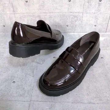 새상품급 츠모리치사토 코인 로퍼 통굽 다드 밑창 다크 브라운