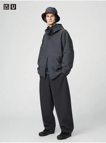 UNIQLO U 브러쉬드 맨투맨 와이드 팬츠 M 사이즈 다크 그레이