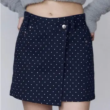 EMODA 비대칭 랩스커트 네이비