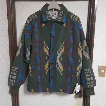 [ HOUSTON ] 멜톤 카 코트 네이티브 무늬