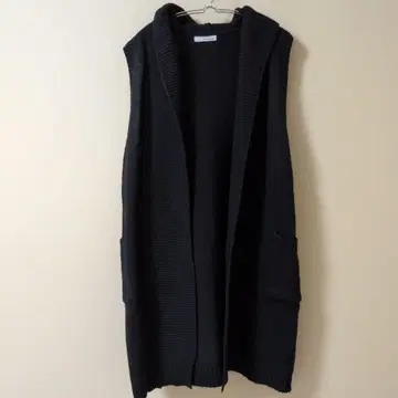 블랙 롱 니트 베스트