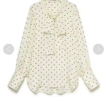 LILY BROWN 도트 무늬 리본 블라우스