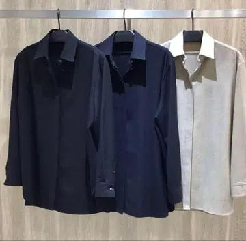 띠어리 울 블랙 셔츠 블라우스 상의