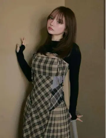 Andmary Nadia check long dress