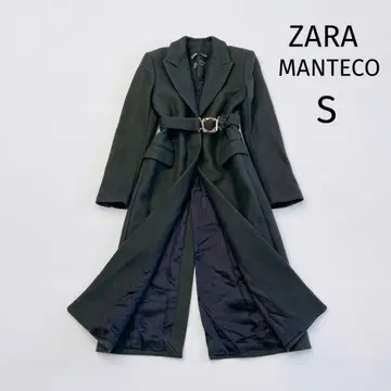 ZARA MANTECO 버클 벨트 롱 코트 S 다크 그린
