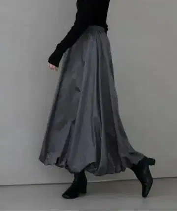 LIAN 벌룬 롱 스커트 그레이