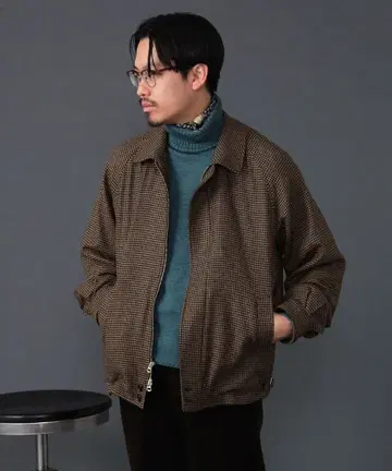 BEAMSF 하운드 투스 숏 블루종