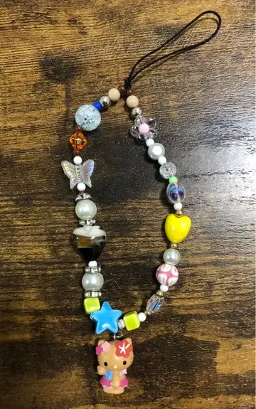 sanrio [ 헬로키티 ] 비즈 스트랩 일광화상 키티