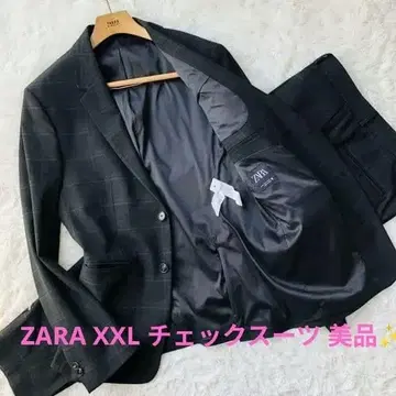 새상품급 ZARA 남성용 셋업 2XL 블랙 체크 무늬