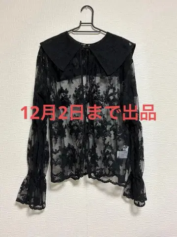 차오패닉 레이스 카라 부착 빅 칼라 레이스 자수 블라우스 블라우스 자수