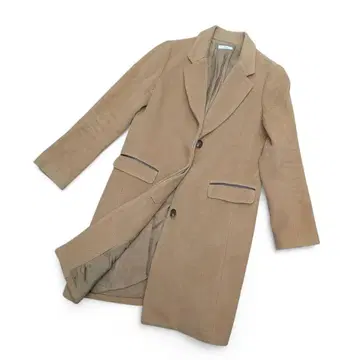 컨디션 최상 이에나 체스터 코트 캐시미어 혼방 램 가죽 롱 LL 사이즈