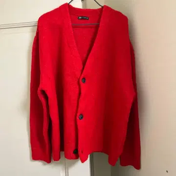 ZARA 레드 가디건 XL
