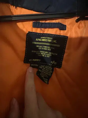 ALPHA INDUSTRIES 플라이트 자켓 M 네이비