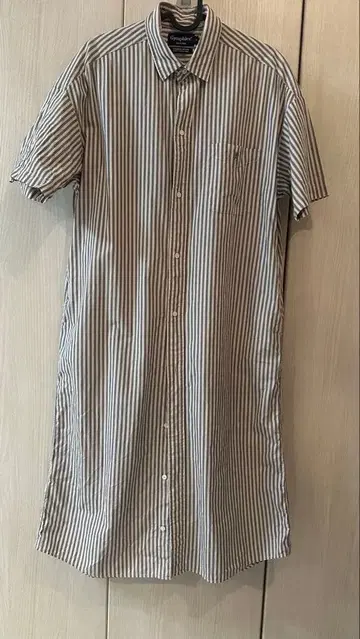 GympleX 스트라이프 반팔 셔츠 드레스