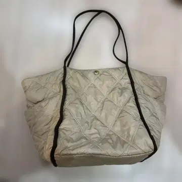 퀼팅 토트백 베이지