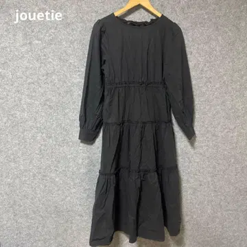 jouetie 블랙 긴팔 티어드 원피스