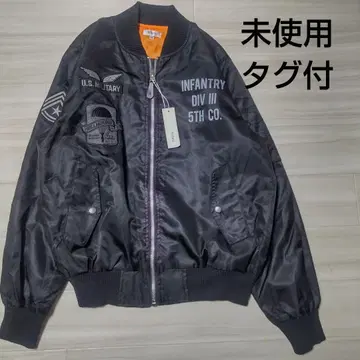 미사용 택 포함 나일론 블루종 자켓 MA-1 밀리터리 블랙