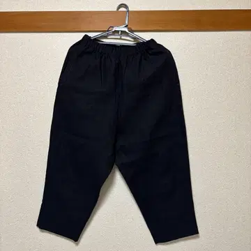 nop de nod 블랙 린넨 와이드 팬츠 허리밴딩