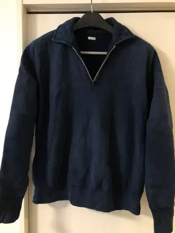 A.PRESSE 빈티지 하프 집 맨투맨 네이비 3