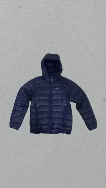Marmot 후드 부착 다운 자켓 네이비
