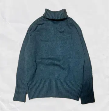 빈티지 다크 그린 터틀넥 니트