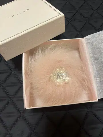 LUDLOW 핑크 베이지 퍼 머리끈