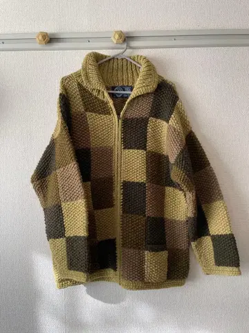 ARTESANA 체크 무늬 니트 가디건