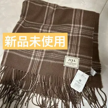 질 스튜어트 미사용 새상품 체크 무늬 머플러 브라운